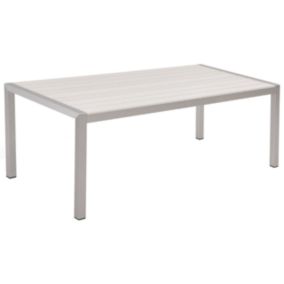 Table de jardin 180 x 90 cm Matériaux synthétiques Blanc VERNIO