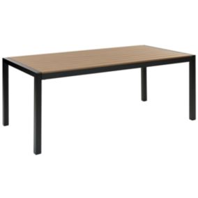 Table de jardin 180 x 90 cm Matériaux synthétiques Bois clair/Noir VERNIO