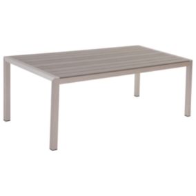 Table de jardin 180 x 90 cm Matériaux synthétiques Gris VERNIO