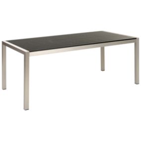 Table de jardin 180 x 90 cm Matériaux synthétiques Noir/Argenté VERNIO