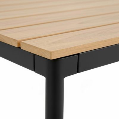 Table de jardin 180x90 cm en métal et bois 8 places gris  Oviala