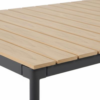 Table de jardin 180x90 cm en métal et bois 8 places gris  Oviala