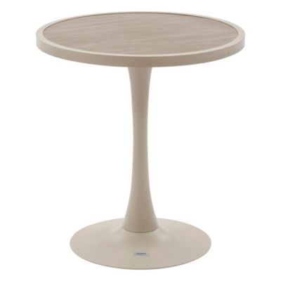 Table de jardin 2 personnes Bistro Ovialon coloris beige Hespéride ⌀70 x H.75,5 cm