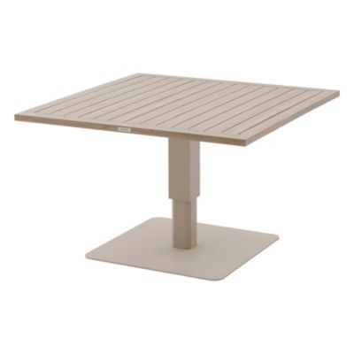 Table de jardin 4 personnes Salimia coloris argile et lin Hespéride L.110 x l.110 x H.69 cm