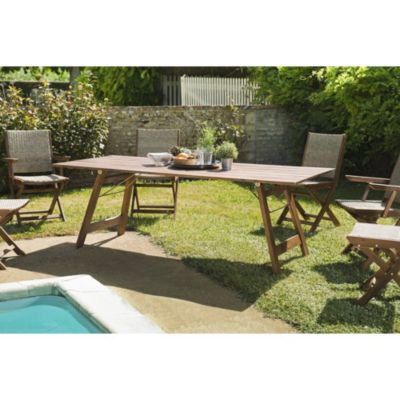 Table de jardin 6/8 personnes pliante acacia L220 cm