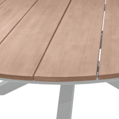 Table de jardin 8 personnes Oriengo coloris acacia et blanc Hespéride ⌀160 x H.75,5 cm