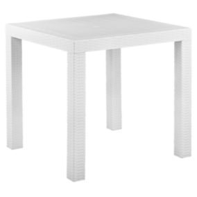 Table de jardin 80 x 80 cm Matériaux synthétiques Blanc FOSSANO