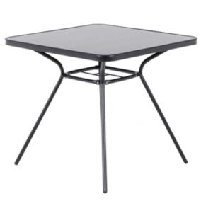 Table de jardin 80 x 80 cm Verre Noir LIVO