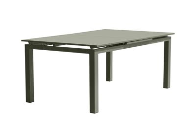 Table de jardin à rallonge automatique Miami en aluminium coloris kaki L.180/240 x l.100 x H.77 cm - DCB GARDEN