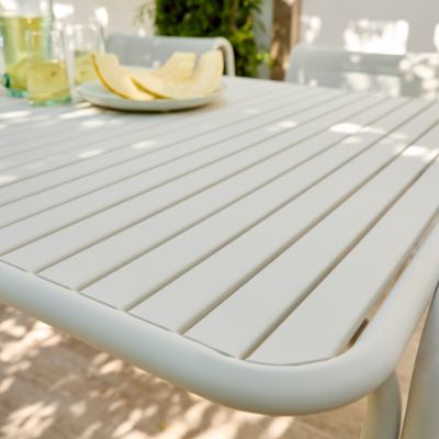 Table de jardin acier Atlas crème Arcane L.160 x l.90 x H.75 cm