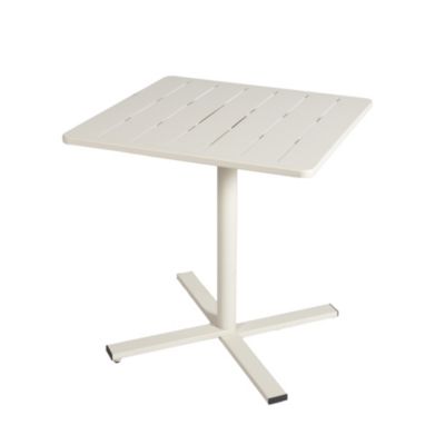 Table de jardin acier Atlas crème Arcane L.70 x l.70 x H.74 cm