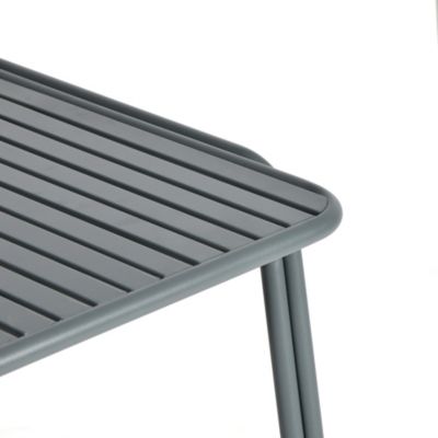 Table de jardin acier Atlas gris anthracite Arcane L.160 x l.90 x H.75 cm