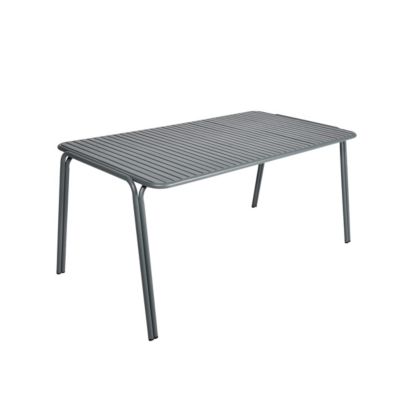 Table de jardin acier Atlas gris anthracite Arcane L.160 x l.90 x H.75 cm
