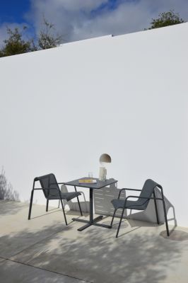 Table de jardin acier Atlas gris anthracite Arcane L.70 x l.70 x H.74 cm
