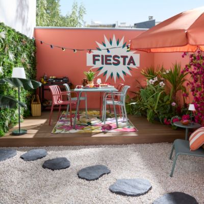 Table de jardin acier vert Atlas Arcane L.160 x l.90 x H.75 cm