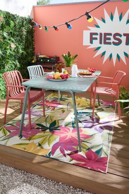Table de jardin acier vert Atlas Arcane L.160 x l.90 x H.75 cm