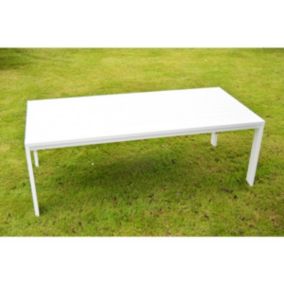 Table de jardin aluminium blanc 2,2 m x 1.03 m x 0,8 m