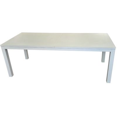 Table de jardin aluminium plateau verre 2,2 m x 1 m x 0,8 m