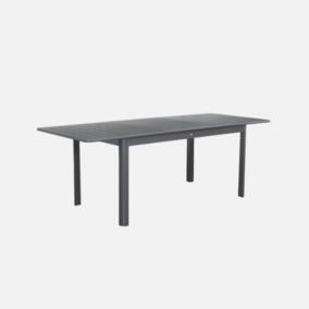 Table de jardin anthracite SEATTLE extensible aluminium. 8 places. 173 / 236.5 x 100 x 75 cm