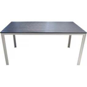 Table de jardin avec lattes en plastique "Majorque"  156 x 78 x 74 cm  Gris