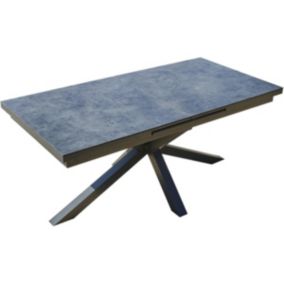 Table de jardin avec rallonge automatique en aluminium et HPL Caicos