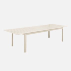 Table de jardin beige SEATTLE extensible aluminium. 10 places. 227 / 290 x 100 x 75 cm