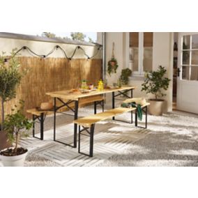 Table de jardin Bistro + 2 bancs 60 x 180 cm