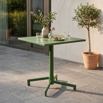Table de jardin bistrot avec plateau rabattable 70cm vert cactus Palavas  Oviala