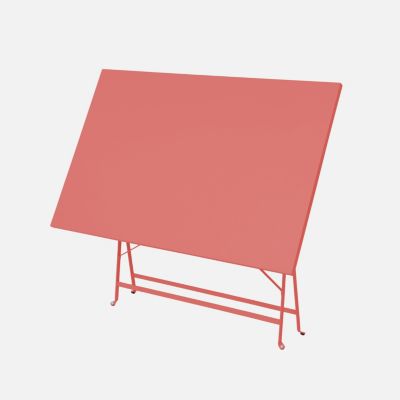 Table de jardin bistrot rectangulaire pliable métal 110 x 70cm. 4 places