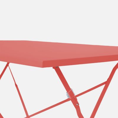 Table de jardin bistrot rectangulaire pliable métal 110 x 70cm. 4 places