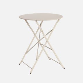 Table de jardin bistrot ronde D.60cm pliable en acier thermolaqué