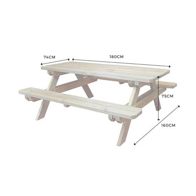 Table de jardin bois 4/6 places Rambouillet