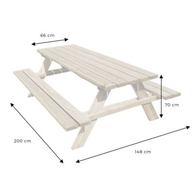 Table de jardin bois 6/8 places Fontainebleau