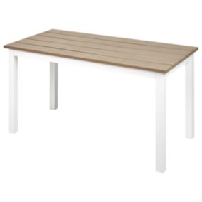 Table de jardin Bois d'ingénierie Blanc MESSINA