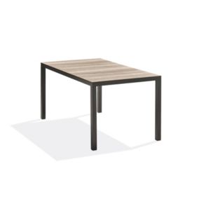 Table de jardin Boston aluminium imitation bois clair L.150 x l.90 x H.75 cm DCB Garden