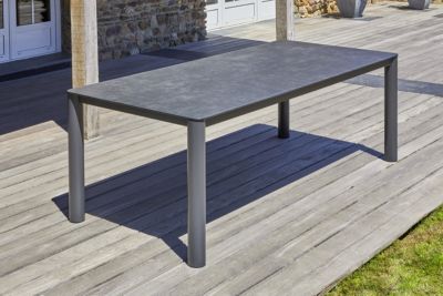Table de jardin Camargue en aluminium coloris gris anthracite L.220 x l.100 x H.75 cm PARIS GARDEN