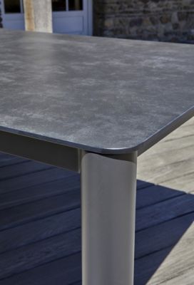 Table de jardin Camargue en aluminium coloris gris anthracite L.220 x l.100 x H.75 cm PARIS GARDEN