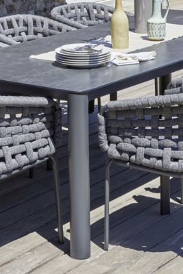 Table de jardin Camargue en aluminium coloris gris anthracite L.220 x l.100 x H.75 cm PARIS GARDEN