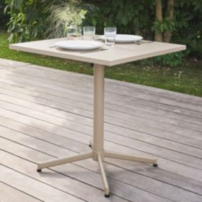 Table de jardin carrée bistro inclinable en acier taupe Palavas  Oviala