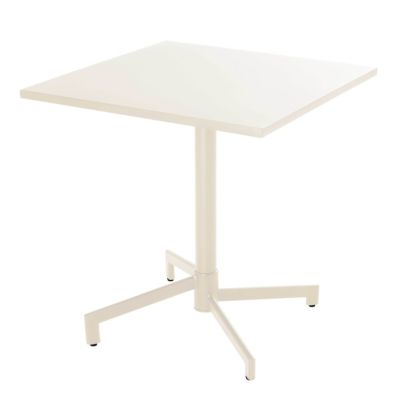 Table de jardin carrée bistrot avec plateau rabattable 70 cm ivoire Palavas  Oviala
