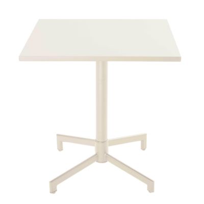 Table de jardin carrée bistrot avec plateau rabattable 70 cm ivoire Palavas  Oviala