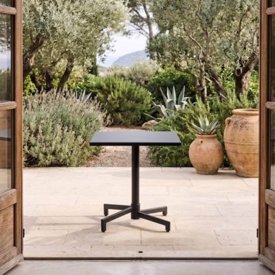 Table de jardin carrée bistrot avec plateau rabattable 70cm anthracite Palavas  Oviala