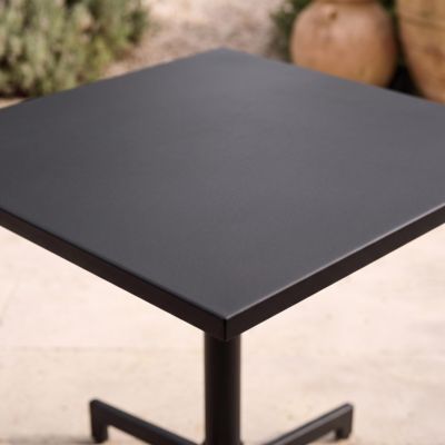 Table de jardin carrée bistrot avec plateau rabattable 70cm anthracite Palavas  Oviala