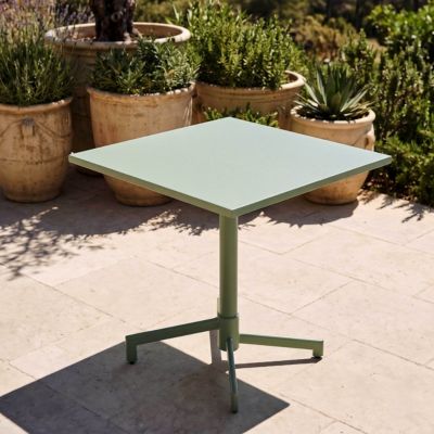 Table de jardin carrée bistrot avec plateau rabattable 70cm vert sauge Palavas  Oviala