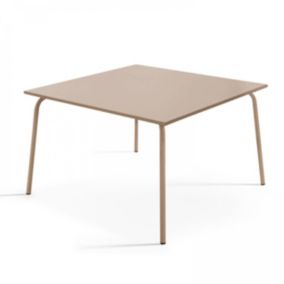 Table de jardin carrée en acier taupe  Palavas  Oviala