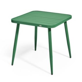 Table de jardin carrée en aluminium vert olive  Oviala