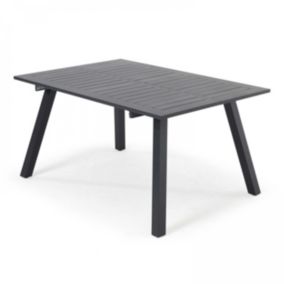 Table de jardin carrée extensible en aluminium noir  Oviala