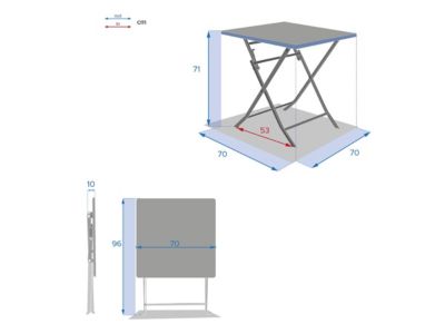 Table de jardin carrée Greensboro 70 x 70 cm Moutarde - Hespéride