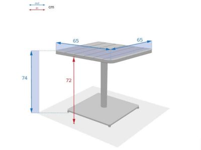 Table de jardin carrée Phuket Graphite 65 x 65 cm - 2 places - Hespéride