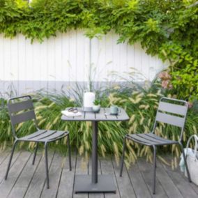 Table de jardin carrée Phuket Graphite - Hespéride
